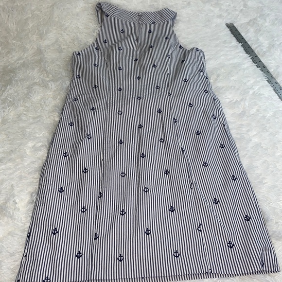Cotton Seersucker Nautical Dress Cotton lined with embroidered anchors - Picture 6 of 7